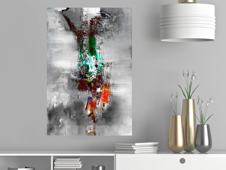 Poster Abyss - industrial colorful abstraction on a gray background 121888 additionalImage 23