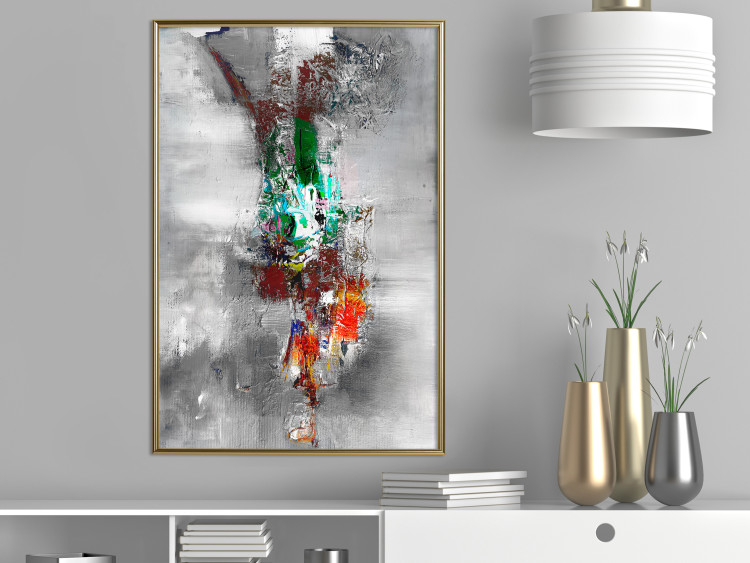 Poster Abyss - industrial colorful abstraction on a gray background 121888 additionalImage 7