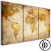 Canvas Art Print Retro World Map (3 Parts) 121988 additionalThumb 6