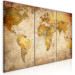 Canvas Art Print Retro World Map (3 Parts) 121988 additionalThumb 2