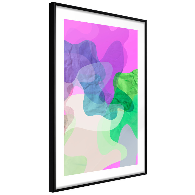 Wall Poster Pastel Butterflies - colorful abstract spots on crumpled paper 122288 additionalImage 2