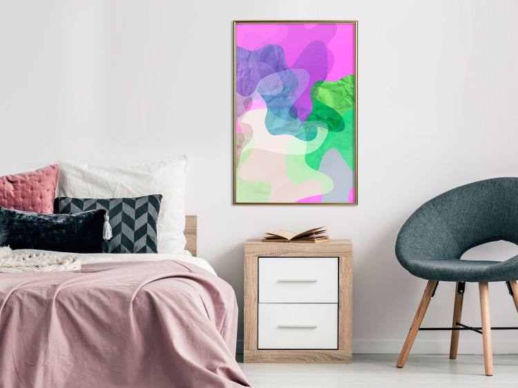 Wall Poster Pastel Butterflies - colorful abstract spots on crumpled paper 122288 additionalImage 9