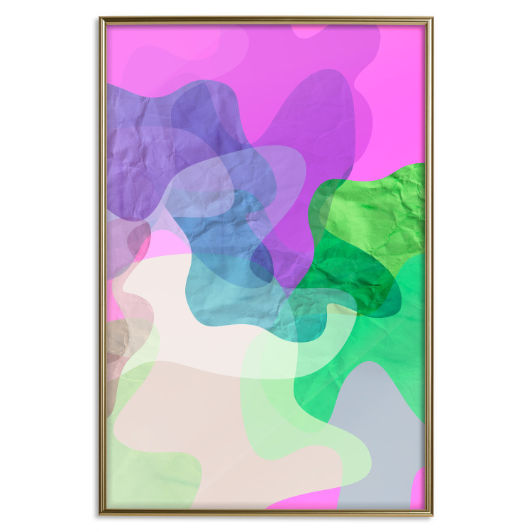Wall Poster Pastel Butterflies - colorful abstract spots on crumpled paper 122288 additionalImage 16