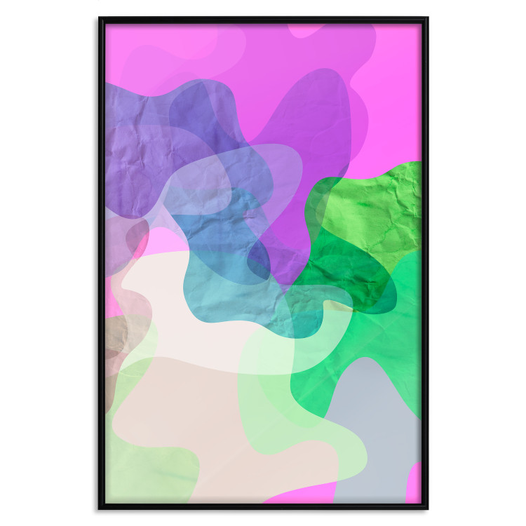 Wall Poster Pastel Butterflies - colorful abstract spots on crumpled paper 122288 additionalImage 18