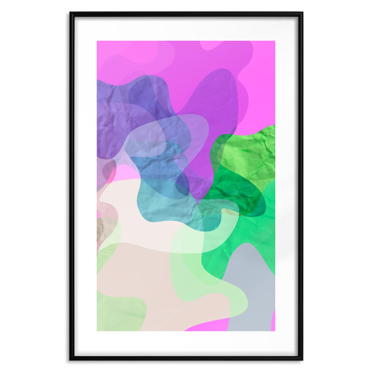 Wall Poster Pastel Butterflies - colorful abstract spots on crumpled paper 122288 additionalImage 15