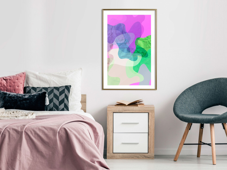 Wall Poster Pastel Butterflies - colorful abstract spots on crumpled paper 122288 additionalImage 13