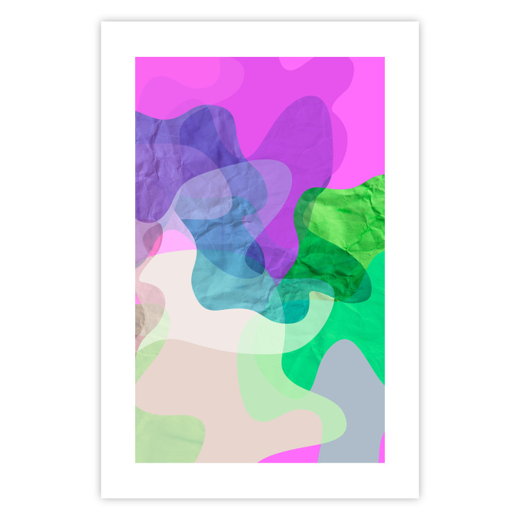 Wall Poster Pastel Butterflies - colorful abstract spots on crumpled paper 122288 additionalImage 19
