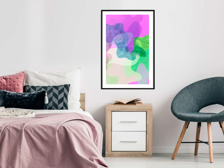 Wall Poster Pastel Butterflies - colorful abstract spots on crumpled paper 122288 additionalImage 11