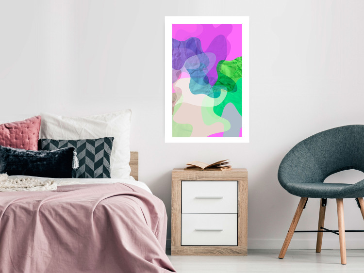 Wall Poster Pastel Butterflies - colorful abstract spots on crumpled paper 122288 additionalImage 12