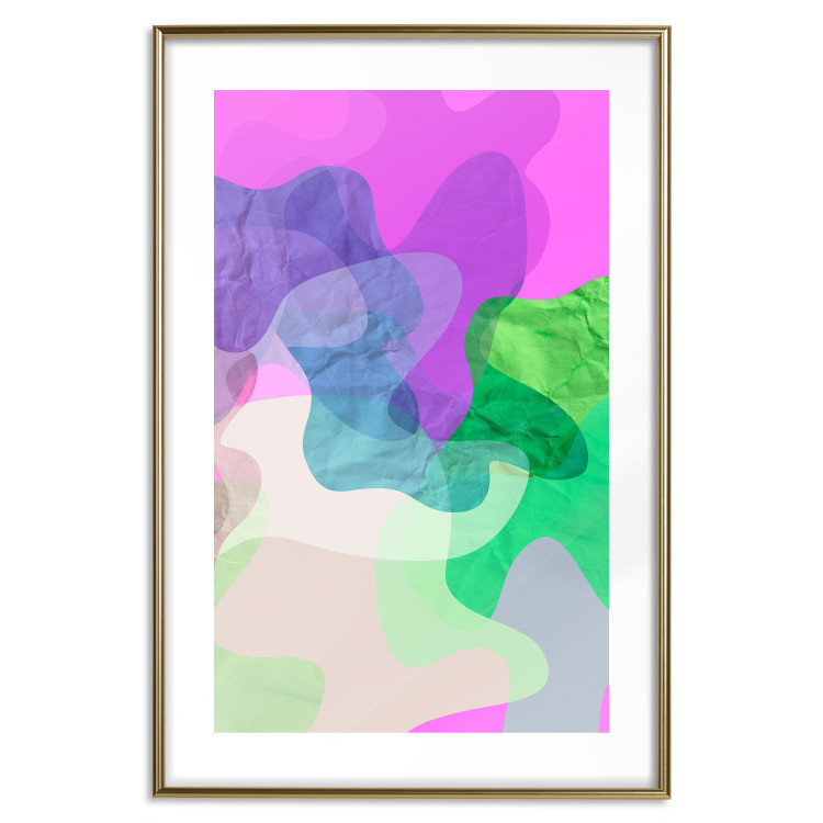 Wall Poster Pastel Butterflies - colorful abstract spots on crumpled paper 122288 additionalImage 14