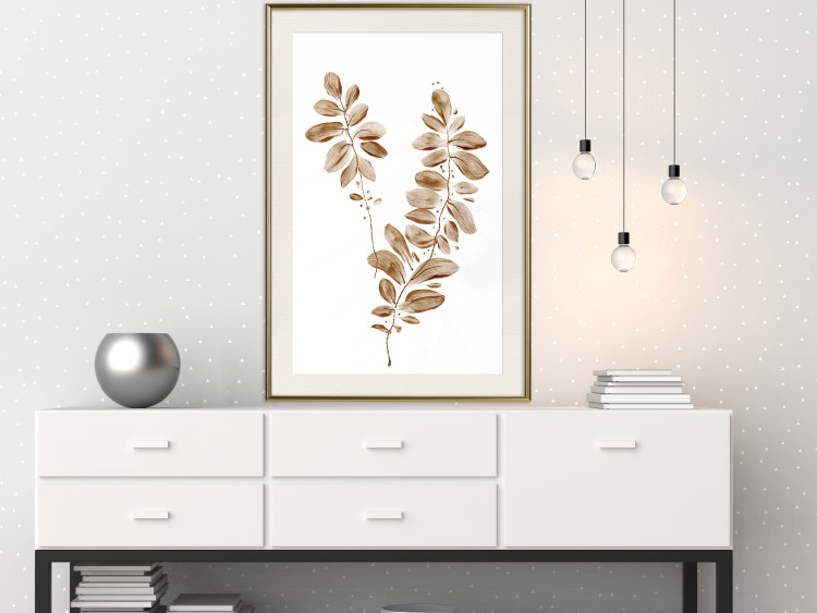 Poster August Leaves - plant in autumnal atmosphere with golden leaves 123488 additionalImage 21