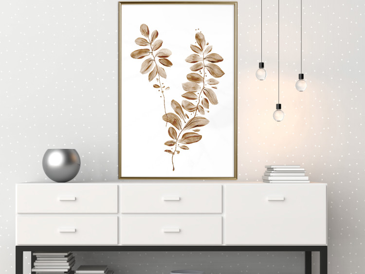 Poster August Leaves - plant in autumnal atmosphere with golden leaves 123488 additionalImage 5