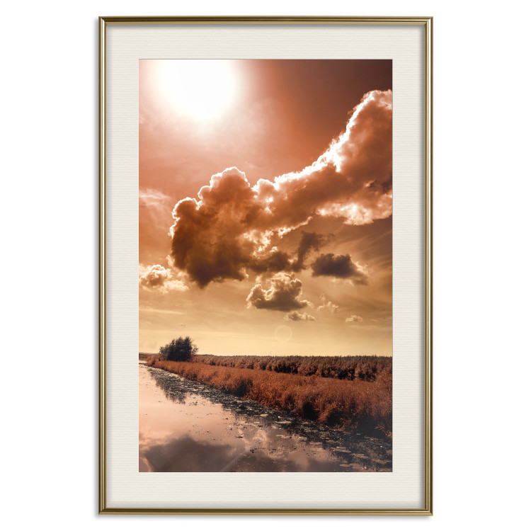 Poster In the Depths of Clouds - field and water path landscape against sky and clouds 124488 additionalImage 19