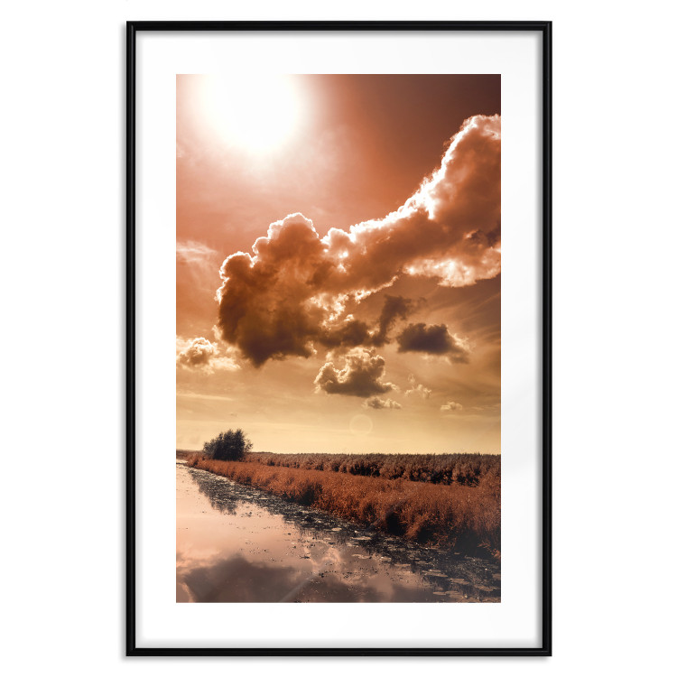 Poster In the Depths of Clouds - field and water path landscape against sky and clouds 124488 additionalImage 15