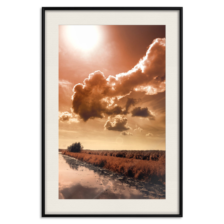 Poster In the Depths of Clouds - field and water path landscape against sky and clouds 124488 additionalImage 18
