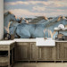 Wall Mural Race - white horses galloping on water against a calm sky 126188 additionalThumb 6