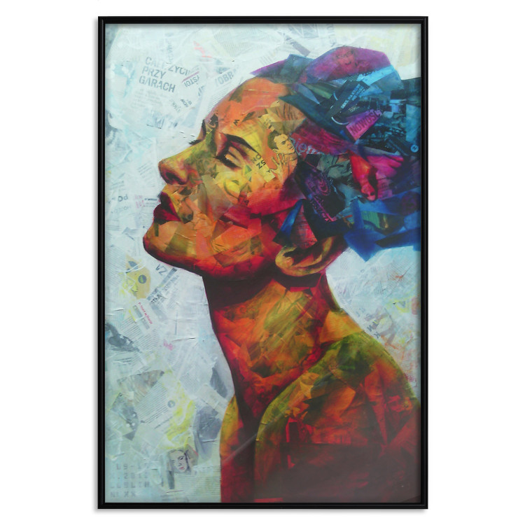 Poster Paper Thoughts - portrait of a colorful woman in a paper composition 126488 additionalImage 16
