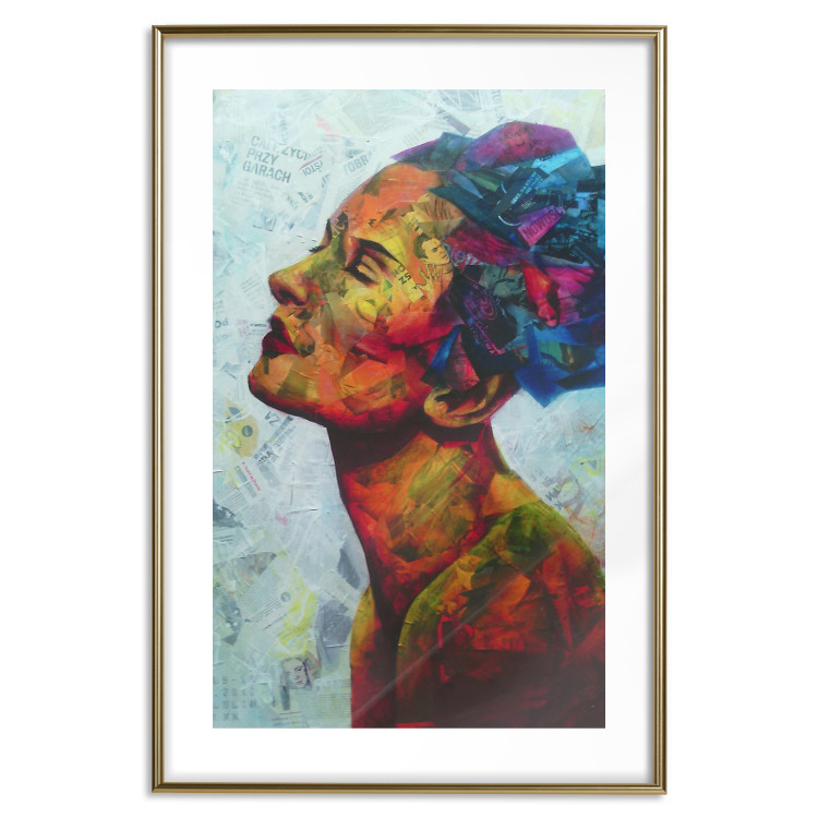 Poster Paper Thoughts - portrait of a colorful woman in a paper composition 126488 additionalImage 14