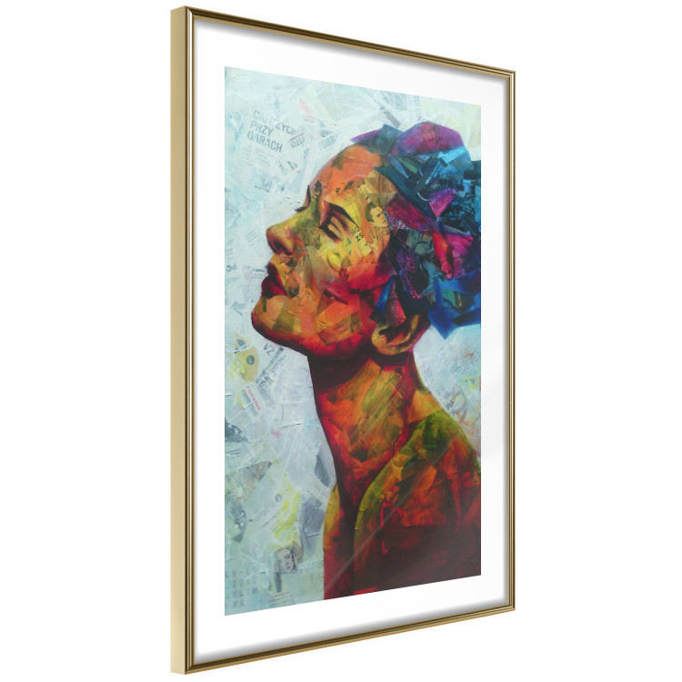 Poster Paper Thoughts - portrait of a colorful woman in a paper composition 126488 additionalImage 7