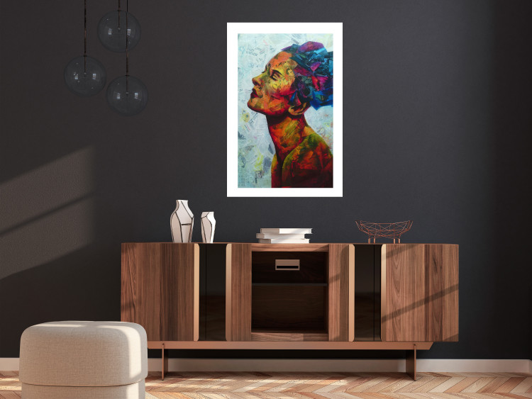Poster Paper Thoughts - portrait of a colorful woman in a paper composition 126488 additionalImage 3