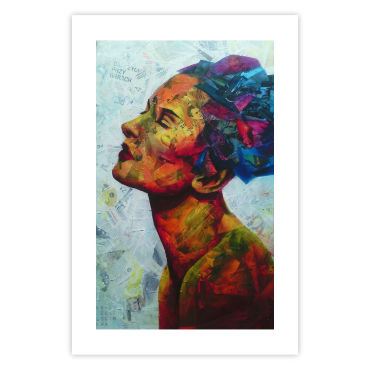 Poster Paper Thoughts - portrait of a colorful woman in a paper composition 126488 additionalImage 19