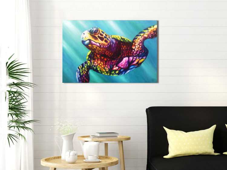 Canvas Colourful Turtle (1 Part) Wide 127088 additionalImage 3