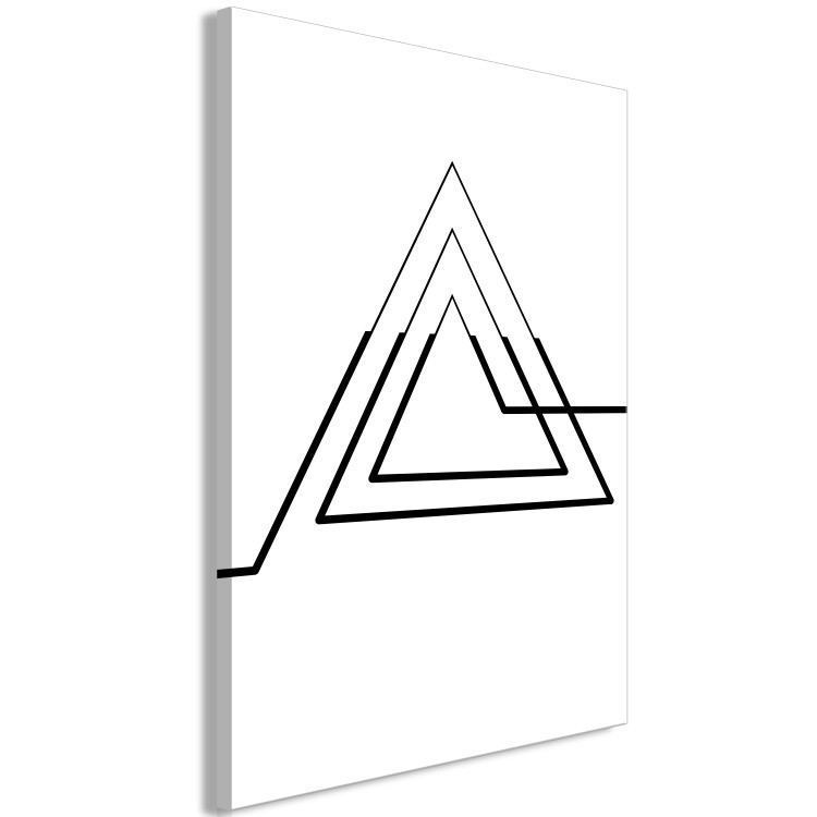 Canvas Triangular recursion - black and white, minimalist composition with a geometric motif 127988 additionalImage 2