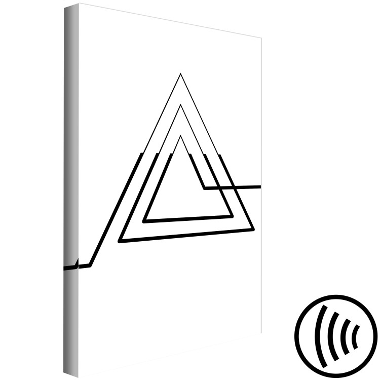 Canvas Triangular recursion - black and white, minimalist composition with a geometric motif 127988 additionalImage 6
