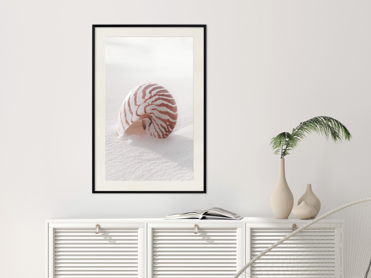 Wall Poster August Shell - maritime composition with a seashell on the sand 129488 additionalImage 24