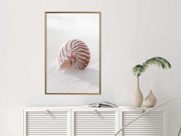 Wall Poster August Shell - maritime composition with a seashell on the sand 129488 additionalImage 7