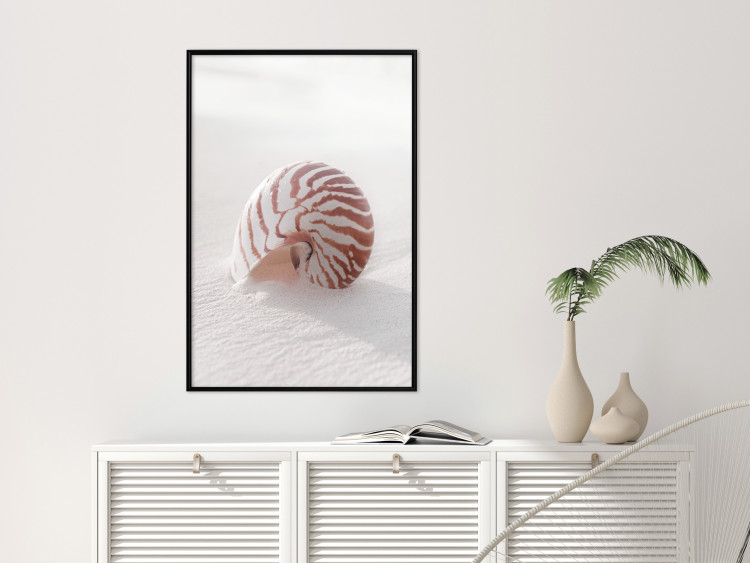 Wall Poster August Shell - maritime composition with a seashell on the sand 129488 additionalImage 4