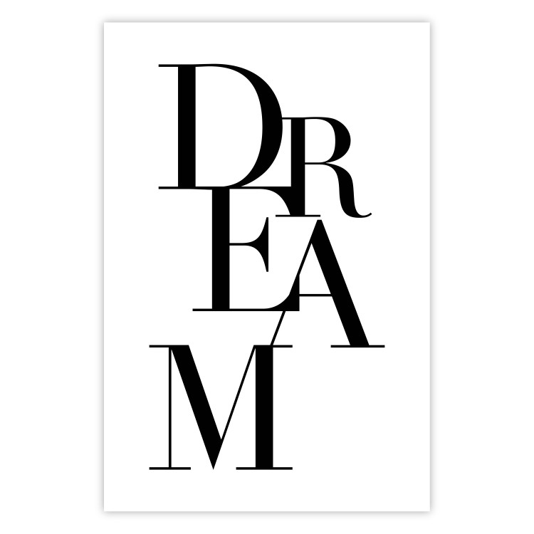 Poster Black Dream - black English text on white background 129588