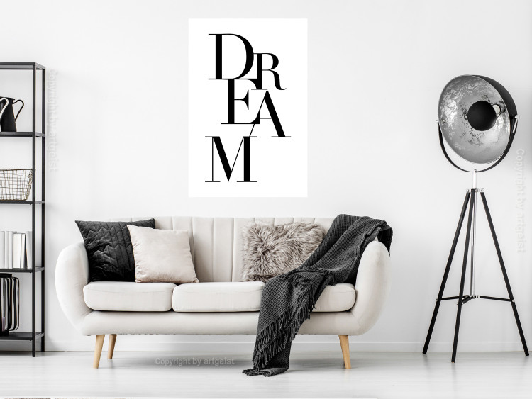 Poster Black Dream - black English text on white background 129588 additionalImage 2