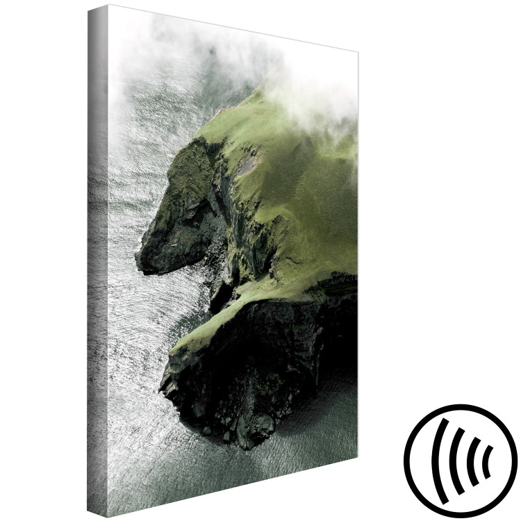 Canvas Art Print Marriage of Sea and Land (1-piece) Vertical - landscape of a misty cliff 130288 additionalImage 6