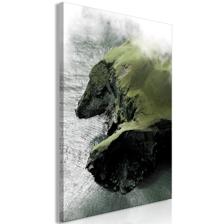 Canvas Art Print Marriage of Sea and Land (1-piece) Vertical - landscape of a misty cliff 130288 additionalImage 2