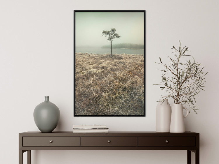 Poster Along the Lake Shore - landscape of grass and a small tree against the water 130388 additionalImage 4