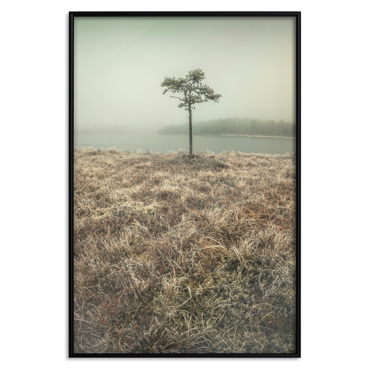 Poster Along the Lake Shore - landscape of grass and a small tree against the water 130388 additionalImage 16