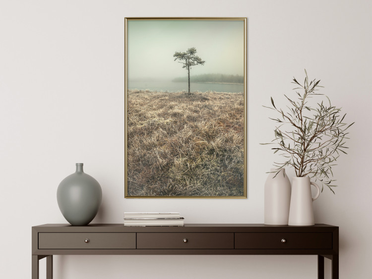 Poster Along the Lake Shore - landscape of grass and a small tree against the water 130388 additionalImage 5