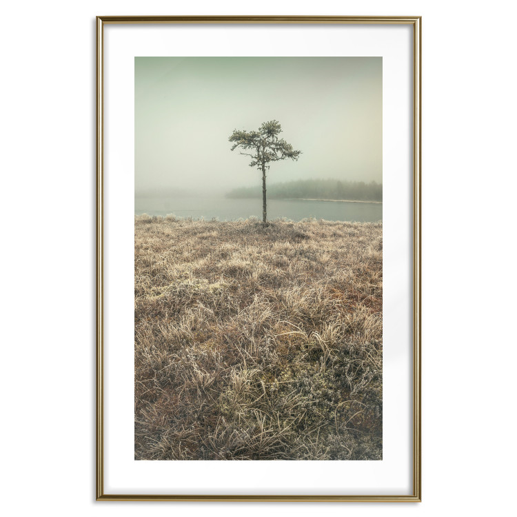 Poster Along the Lake Shore - landscape of grass and a small tree against the water 130388 additionalImage 14