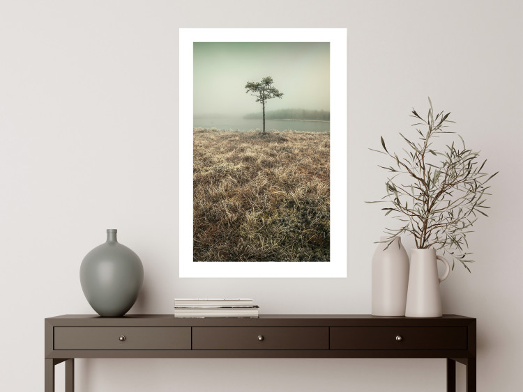 Poster Along the Lake Shore - landscape of grass and a small tree against the water 130388 additionalImage 3