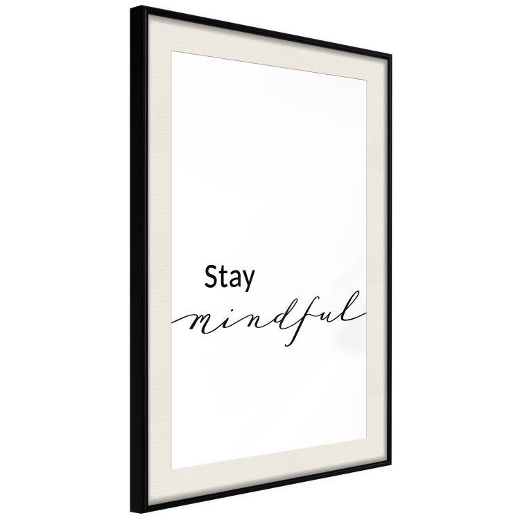 Wall Poster Stay Mindful - English text on a uniform white background 130788 additionalImage 2