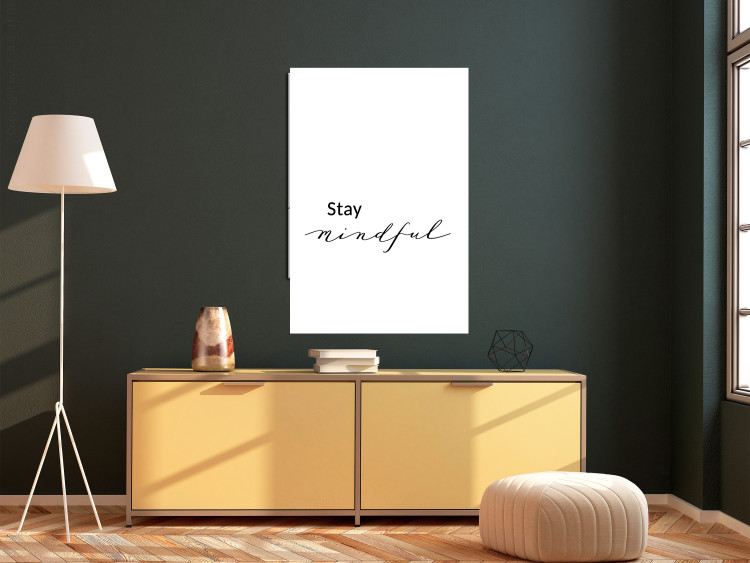 Wall Poster Stay Mindful - English text on a uniform white background 130788 additionalImage 3