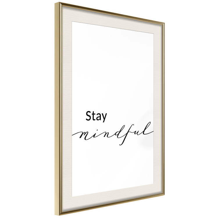 Wall Poster Stay Mindful - English text on a uniform white background 130788 additionalImage 3