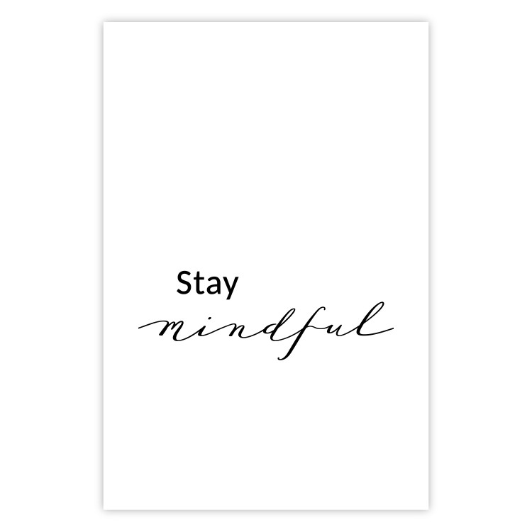 Wall Poster Stay Mindful - English text on a uniform white background 130788 additionalImage 19