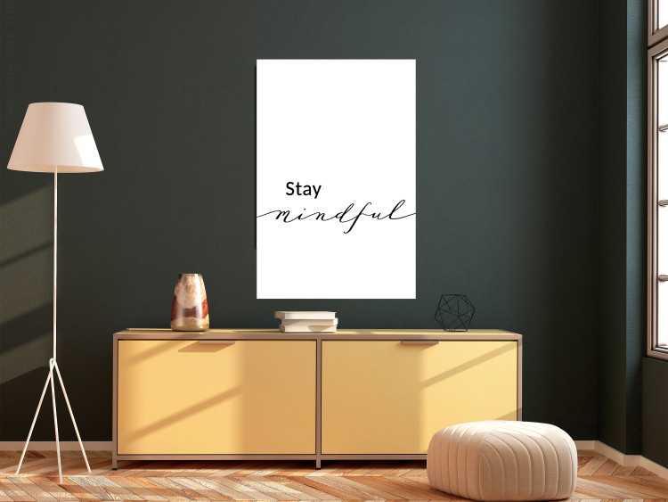 Wall Poster Stay Mindful - English text on a uniform white background 130788 additionalImage 2