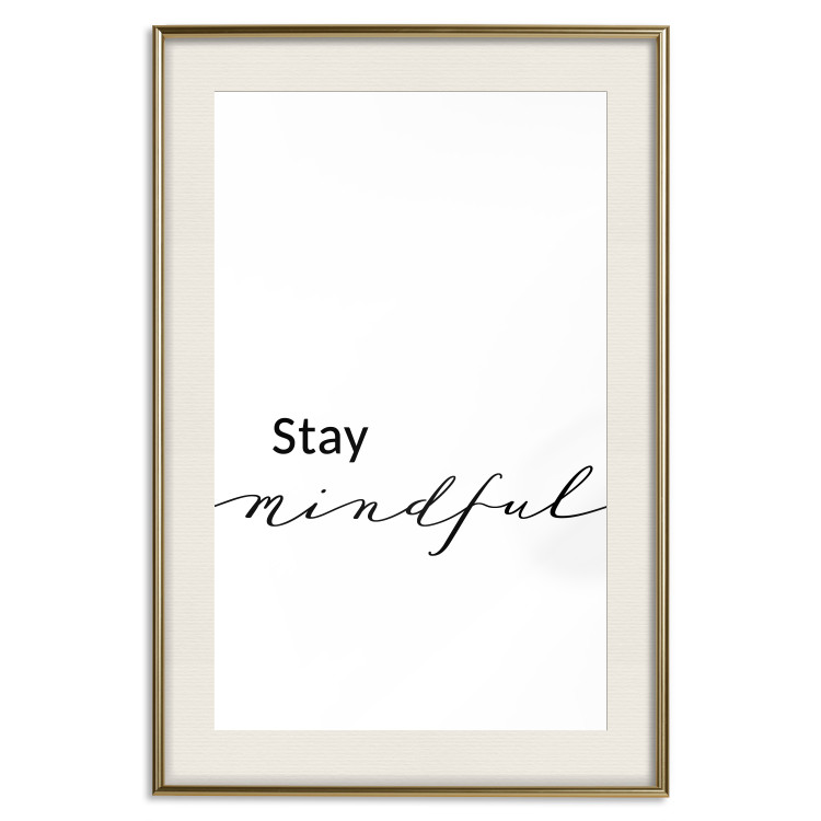 Wall Poster Stay Mindful - English text on a uniform white background 130788 additionalImage 20