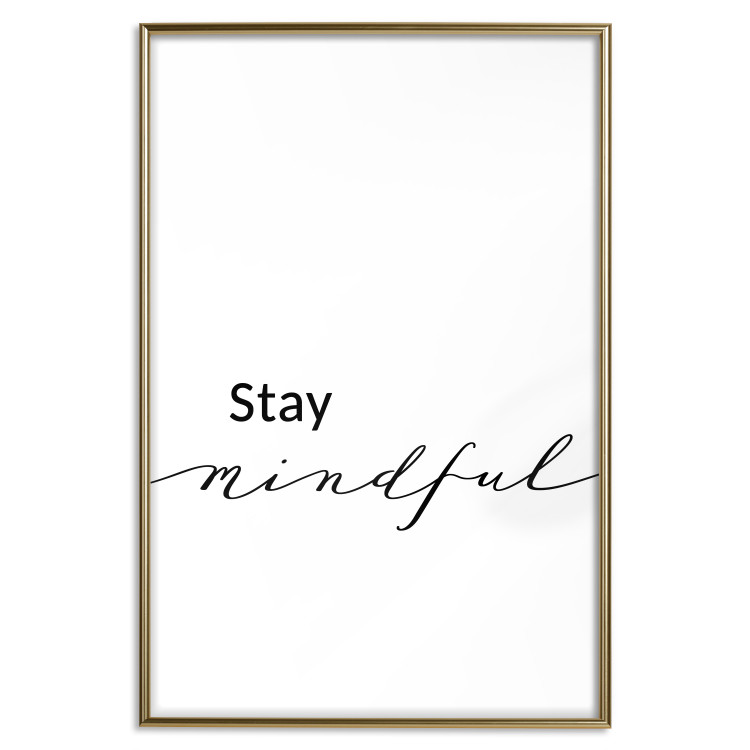 Wall Poster Stay Mindful - English text on a uniform white background 130788 additionalImage 17