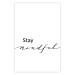 Wall Poster Stay Mindful - English text on a uniform white background 130788