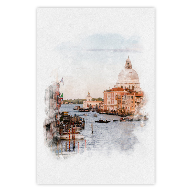 Poster Watercolor Venice - city architecture amidst water in watercolor style 131788