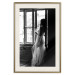 Wall Poster Traveling Memory - black and white landscape of a woman against a window backdrop 132288 additionalThumb 20
